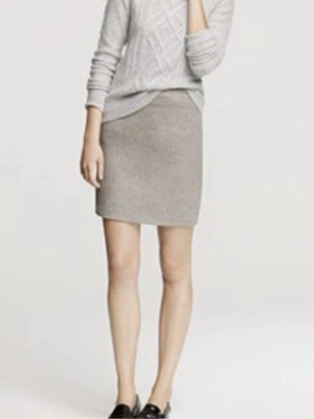 J. Crew The Pencil Skirt Taupe Wool Knit Mini Skirt